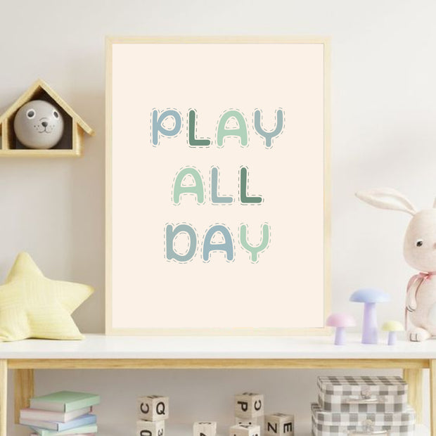 Play All Day Satin Posters