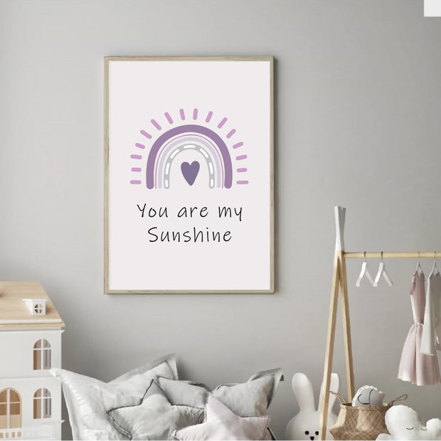 You Are My Sunshine Rainbow Satin Posters