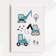 Construction Vehicle Satin Posters