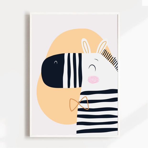 Happy Zebra Satin Posters